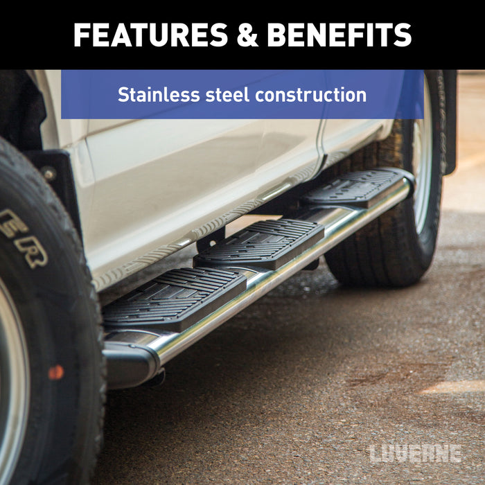 Luverne Regal 7 Polished Stainless 93" Oval W2W Steps Select Silverado Sierra HD Model 477093-401449
