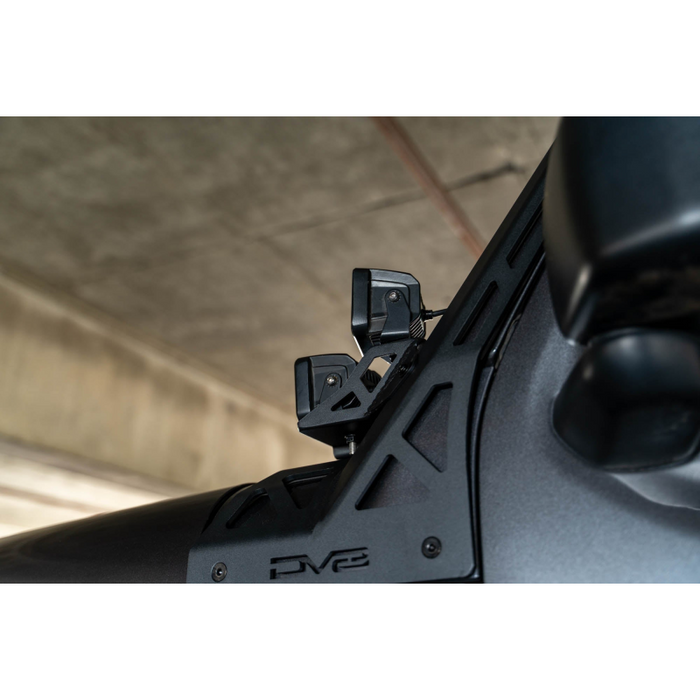 DV8 Offroad 2018-2026 Jeep Gladiator JT Wrangler JL JLU A-Pillar Dual Light Pod Mounts Model LBJL-11