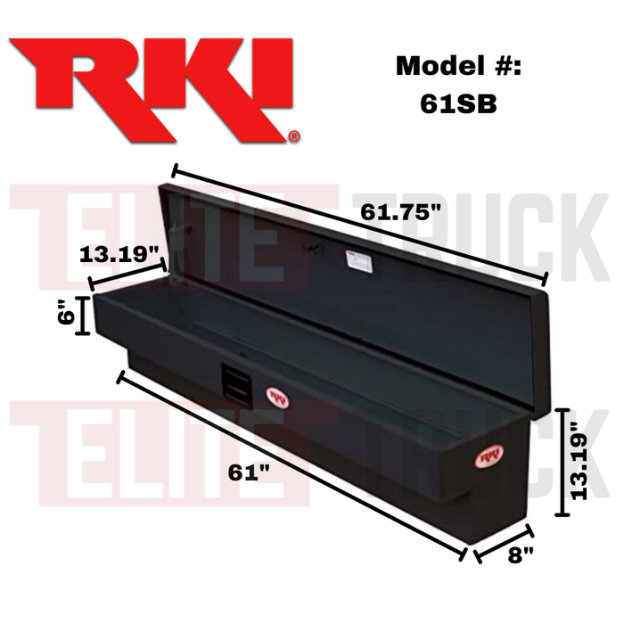 RKI Side Mount Truck Tool Box Black Steel Model 61SB