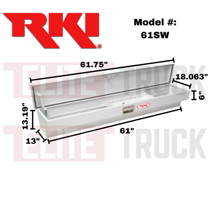 RKI Side Mount Truck Tool Box White Steel Model 61SW