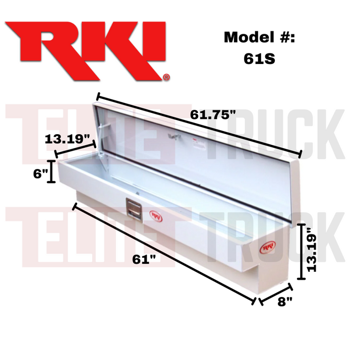 RKI Side Mount Truck Tool Box White Steel Model 61S