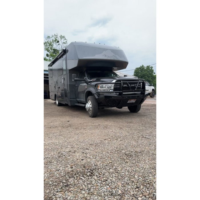 Bodyguard T2 Front Extreme - Sensor Cutouts Factory Fog Cutouts Winch Mount Skid Plate W/ Mesh Grille With Camera Harness Gloss Black Powder Coat Model EER19BYWGMH