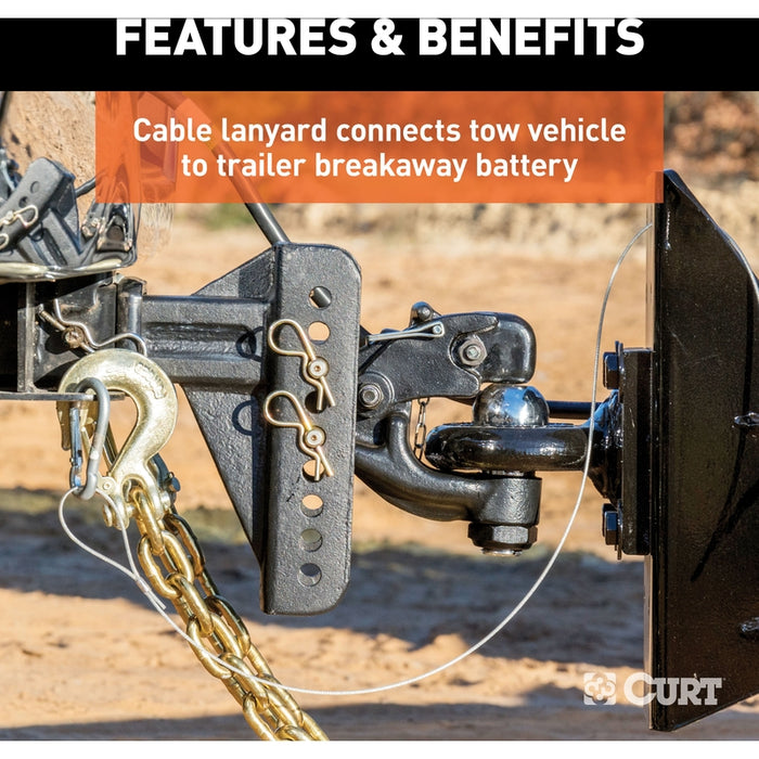 CURT Soft-Trac 1 Trailer Breakaway Switch Kit System with Battery and Charger Model 52040