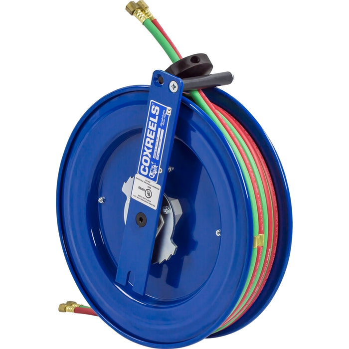 Coxreels SW Series Right Side Mount Spring Driven Welding Hose Reel 1/4 in. x 75 ft. - Hose Included 200 PSI T-Grade Right Mount Model SR19WT-175