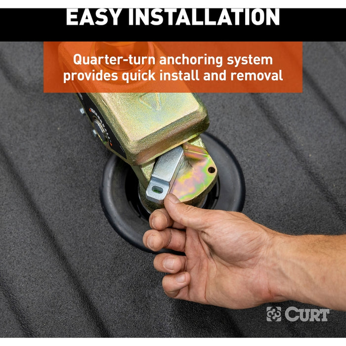 CURT RockerBall Multi-Fit OEM Puck System Gooseneck Ball with 4" Offset, Fits Select Chevrolet, Ford, GMC, Nissan, Ram Trucks Model 60668