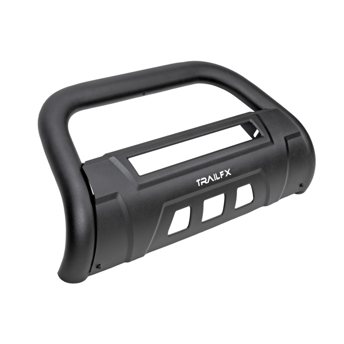 TrailFX 3.5" Oval Bull Bar w/ Skid Plate Black Stainless Steel w/o Light Option Compatible With Parts 220DRSCMB/ 20DRSCM Model B1614T