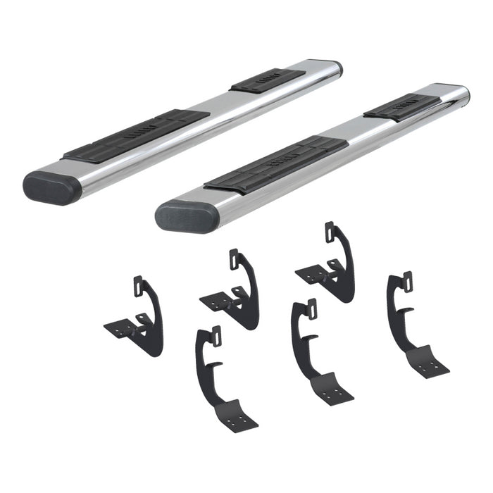 ARIES 6" x 75" Polished Stainless Oval Side Bars, Select Chevrolet, GMC C, K Model 4444004
