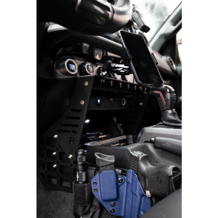Rago Fabrication 2016-2023 3rd Gen Toyota Tacoma Center Console Molle Storage Panel Model R1619TTAUCCMP