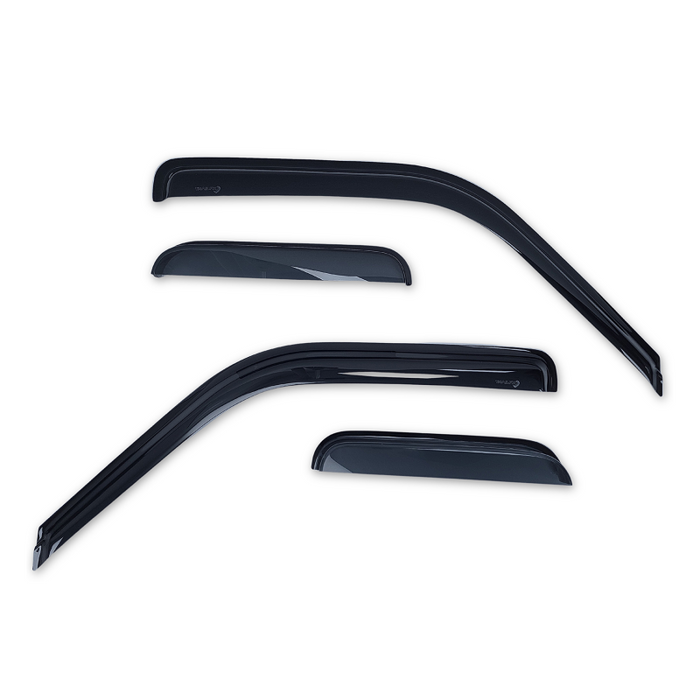 TrailFX Low Profile Side Window Deflector Fits Front And Rear Tape-On Smoke Acrylic Set Of 4 Model 4231H