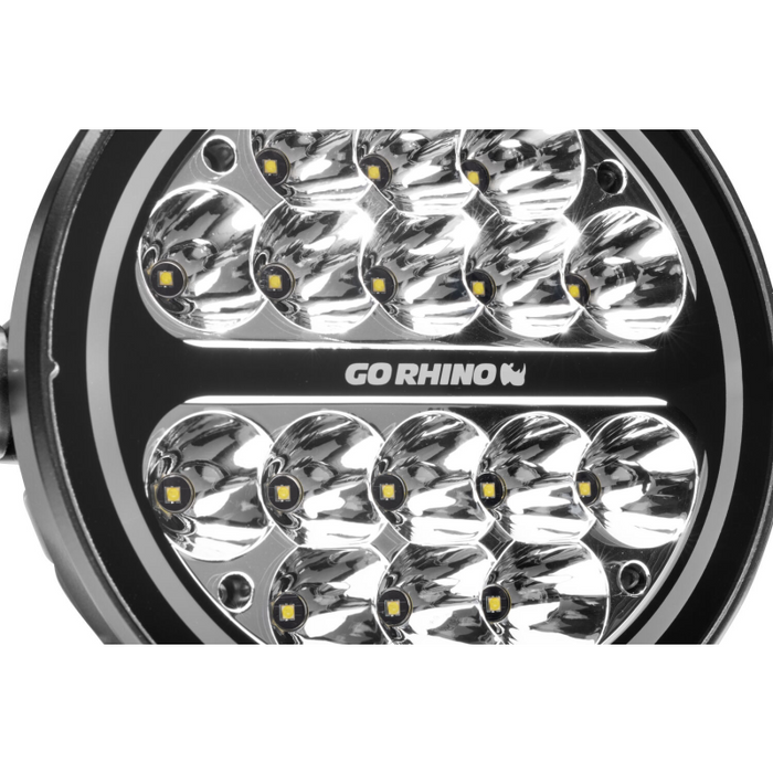 Go Rhino Blackout Series MAXROUND 7" LED Spot Light with Daytime Running Lights Model 750800711SRS