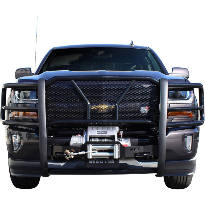 Westin HDX 1-Piece Winch Mount Grille Guard Black Steel Model 57-93875