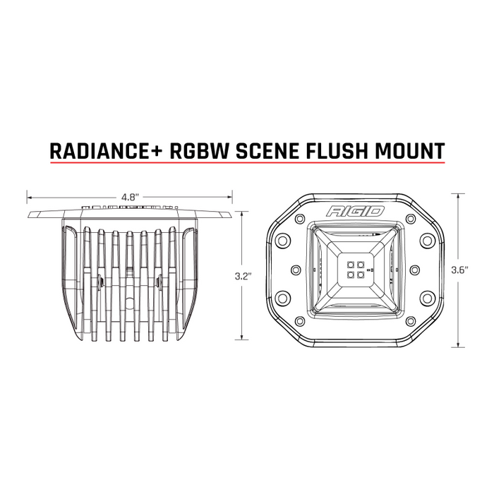 Rigid Industries Radiance+ Scene RGBW Flush Mount Model 682153
