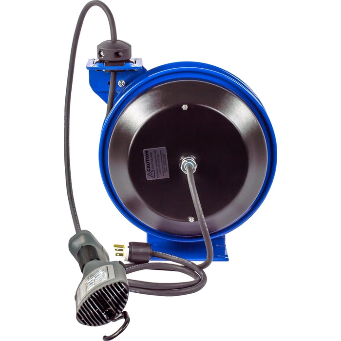 Coxreels PC Series Spring Driven Cord Reel 16 AWG x 50 ft. SJTO Cord 25A 600V LED Light With Tool Tap Handle - Cord Included Model PC13-5016-K