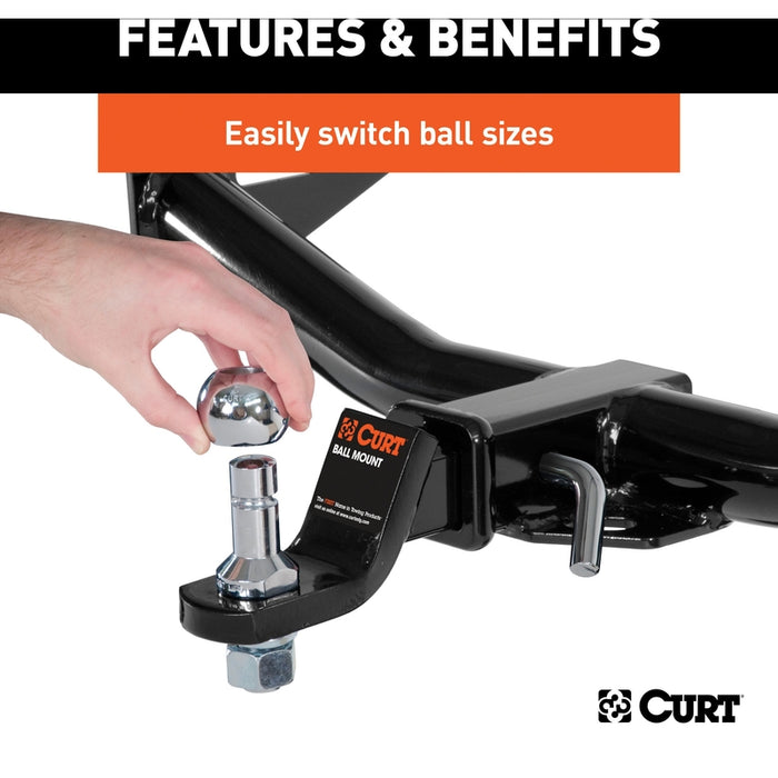 CURT 2 and 2-5/16-Inch Chrome Steel Switch Ball Set, Up to 8,000 lbs. GTW Model 42280