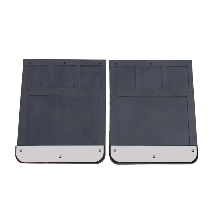 Go Industries Dually Mud Flap Set - Stainless Steel Set - Includes Flaps, Brackets, Stainless Weights and Stiffeners Model S70736SET