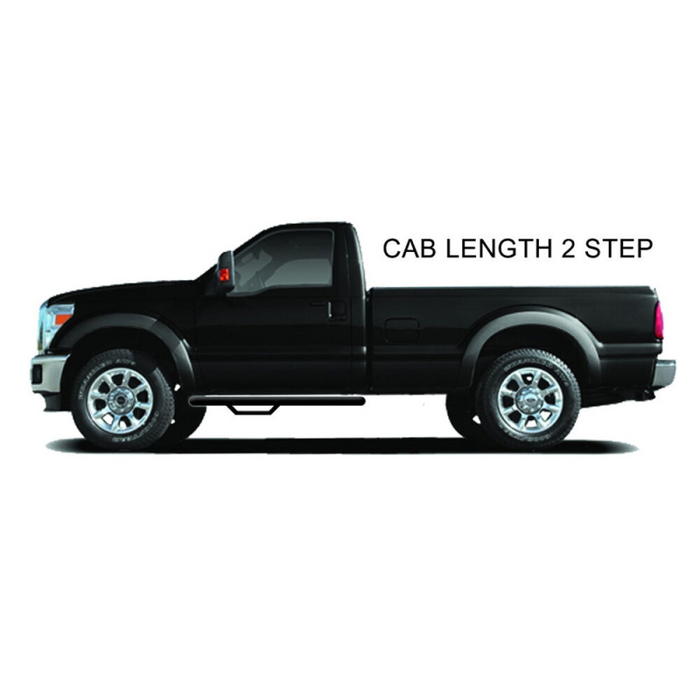 N-Fab Cab Length Side Steps Gloss Black Mild Steel Model C9946RC