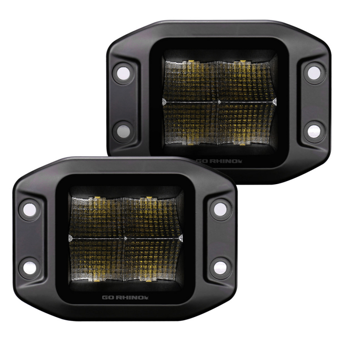 Go Rhino Blackout Series CUBEIT 3x3 LED Cube Flood Lights with Flush Mount Model 750400321FCF