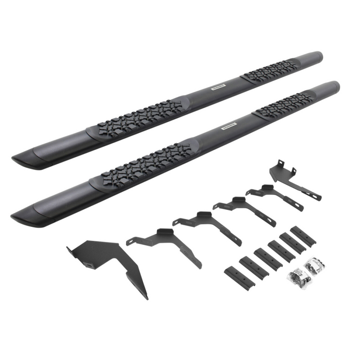 Go Rhino V-Series V3 Aluminum Step Nerf Bars and Mounting Brackets Kit Textured Black Model V3306880T