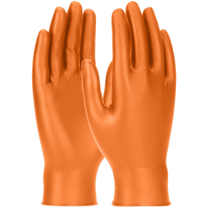PIP Ambi-Dex Disposable, 6 Mil, Orange Nitrile Gloves W/Fish-Scale Textured Grip-50/Bx-Size XL Model 67-256/XL