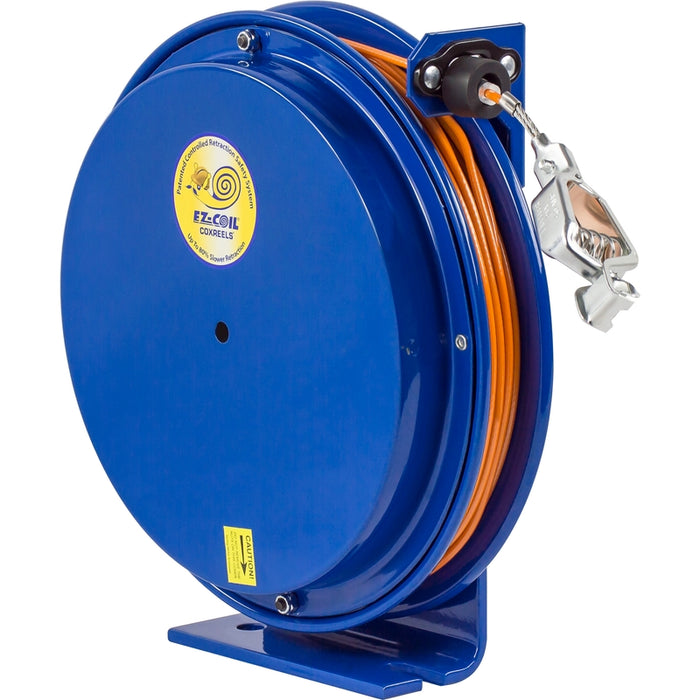 CoxReels 5/32" xs EZ-SD Series Safety System Spring Driven Static Discharge Cord Reel 5/32" x 50 ft. Galvanized Cable - 50A Clamp - Cable Included Model EZ-SD-50