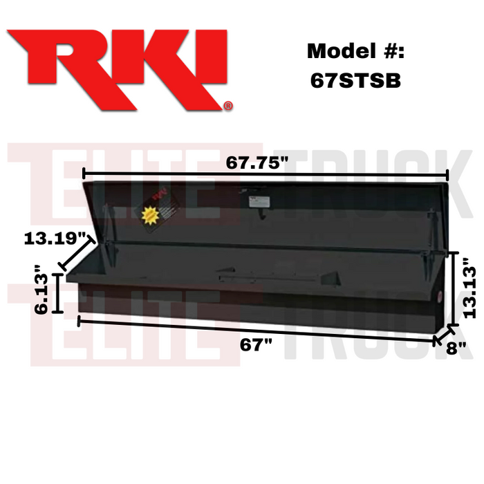 RKI Side Mount Truck Tool Box Black Steel Model 67STSB
