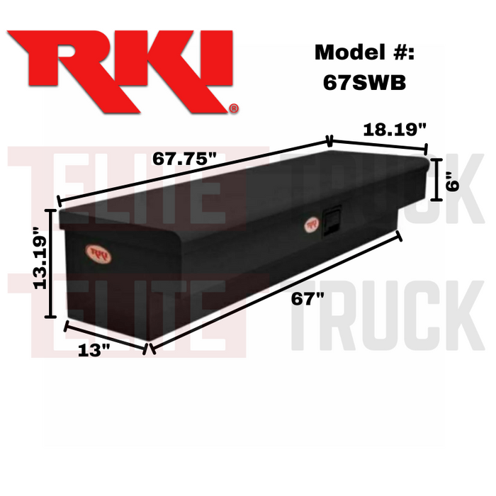 RKI Side Mount Truck Tool Box Black Steel Model 67SWB