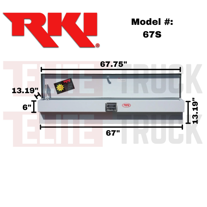 RKI Side Mount Truck Tool Box White Steel Model 67S