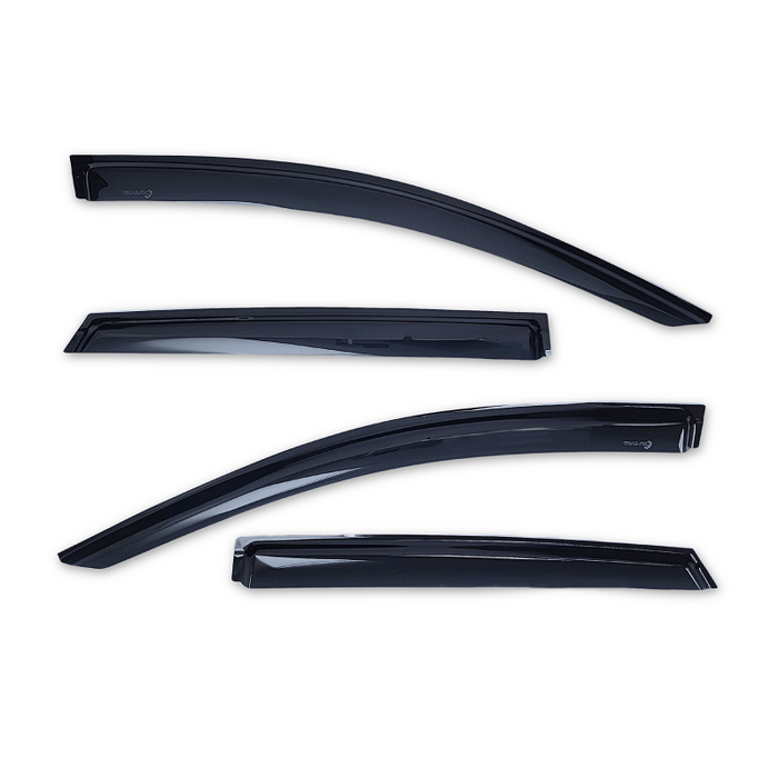 TrailFX Low Profile Side Window Deflector Fits Front And Rear Tape-On Smoke Acrylic Set Of 4 Model 4930H
