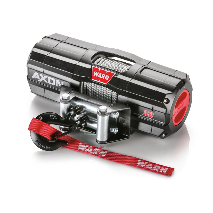 Warn AXON Plow Mode 35 Powersports Winch 50" Of 7/32 Steel Rope With Black Hook Model 110235
