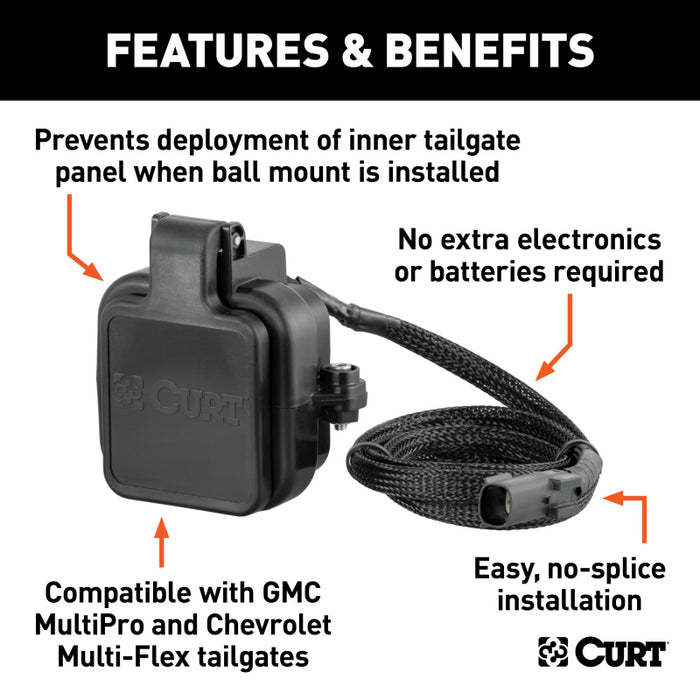 CURT Protective MultiPro / Multi-Flex Tailgate Sensor with 2" Hitch Cap Model 58267