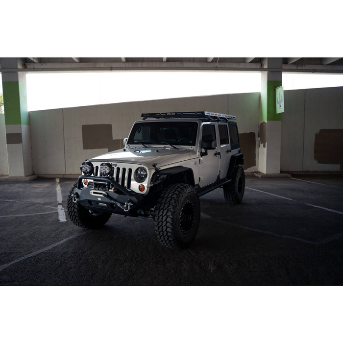DV8 Offroad 2007-2018 Jeep Wrangler JKU 4-Door Full-Length Roof Rack Model RRJK-03