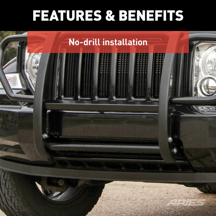 ARIES Black Steel Grille Guard, Select Jeep Liberty Model 1051