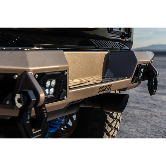 Bodyguard JL Rear Bumper Sensor Cutouts Reverse Light Cutouts Texture Black Powder Coat Model 56222T