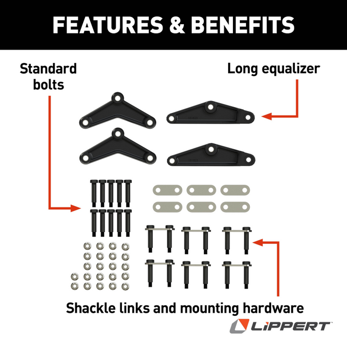 CURT Triple Axle AP Kit with Long Equalizer and Standard Bolts Model 132698