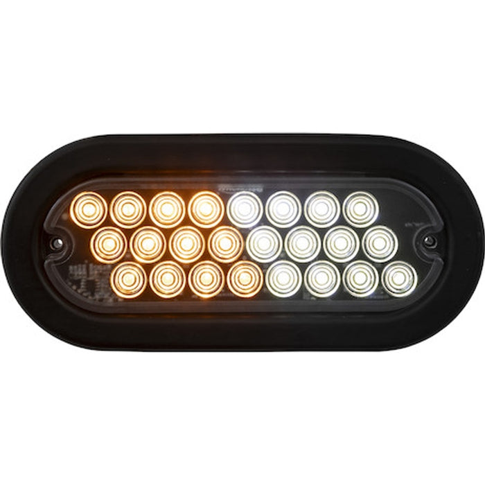 Buyers Products 6 Inch Oval Recessed LED Amber/Clear Strobe Light With Quad Flash With Grommet Model SL70AC