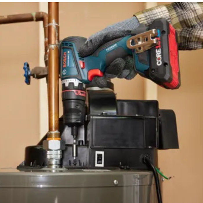 Bosch 18V Drill/Driver With 5-In-1 Brushless Flexiclick System and (2) CORE18V 4 Ah Advanced power Battery Model GSR18V-800FCB24