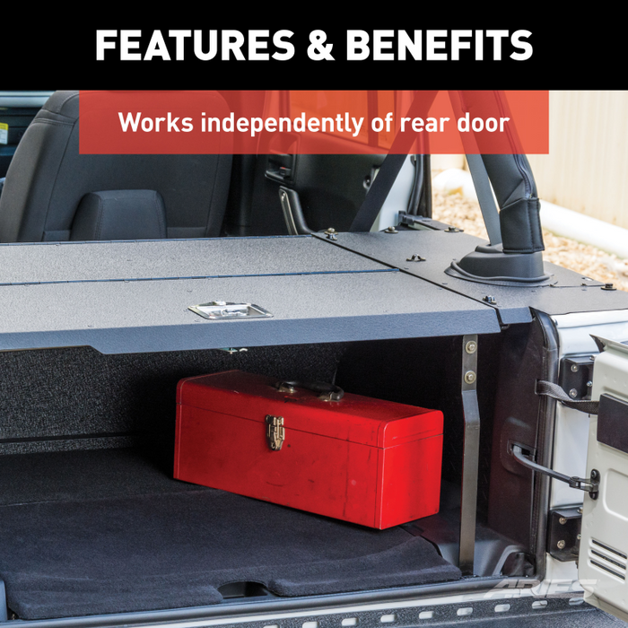 ARIES Black Aluminum Security Cargo Lid, Fits Select Jeep JK Unlimited Model 2070475