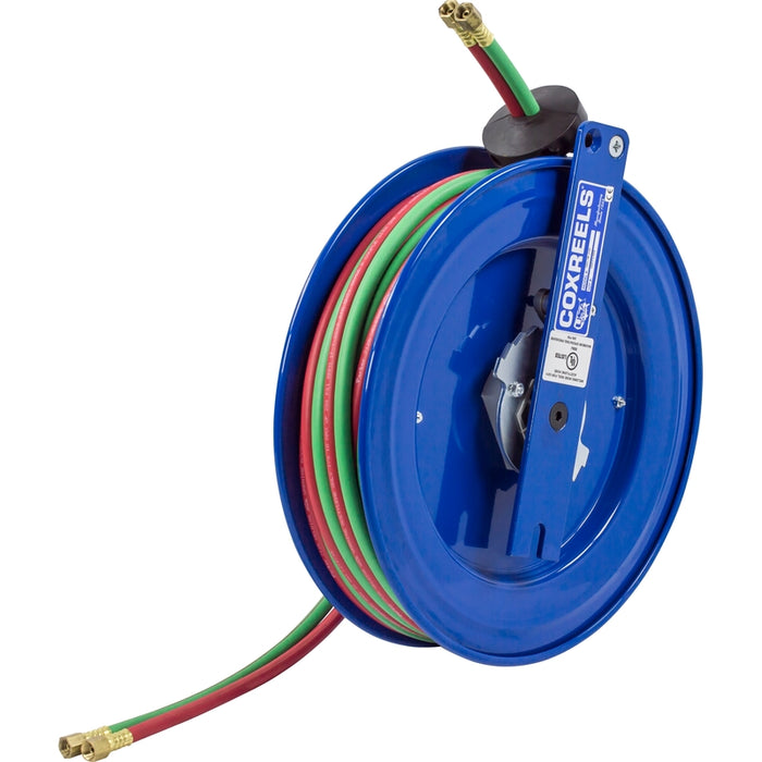 Coxreels SW Series Right Side Mount Spring Driven Welding Hose Reel 1/4 in. x 50 ft. - Hose Included 200 PSI T-Grade Right Mount Model SR17WT-150