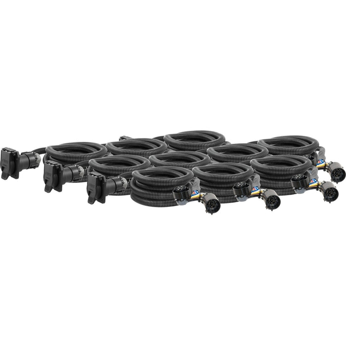 CURT 10-Foot Vehicle-Side Truck Bed 7-Pin Trailer Wiring Harness Extensions, Select Chevy, Dodge, Ford, GMC, Nissan, Ram, Toyota, 10-Pk Model 56000010