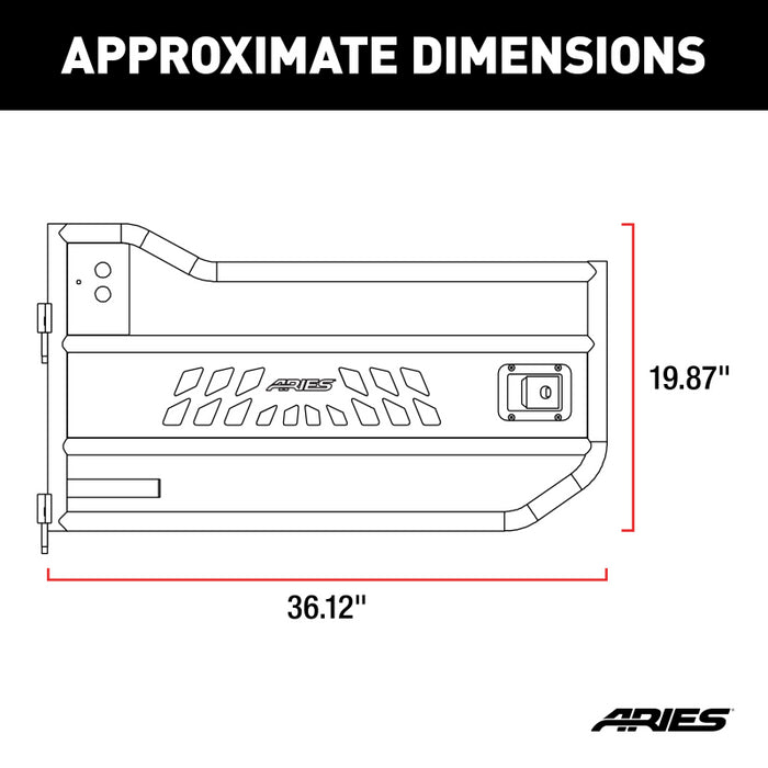 ARIES Jeep Wrangler JK Aluminum Front Tube Doors Model AR15009