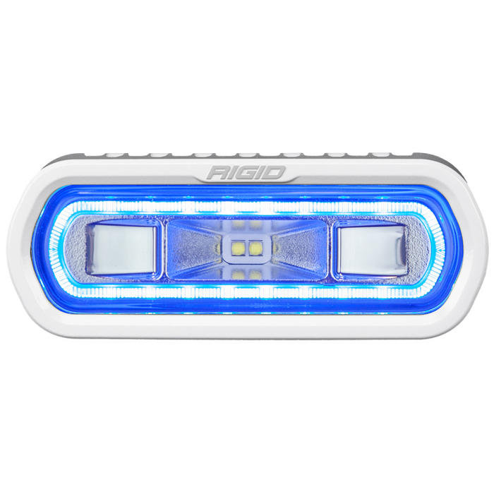 Rigid Industries SR-L Series Marine Spreader Pod, 2 Wire, Surface Mount, White W/Blue Halo Model 51101