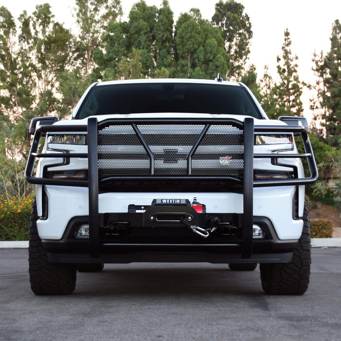 Westin HDX 1-Piece Winch Mount Grille Guard Black Steel Model 57-93955