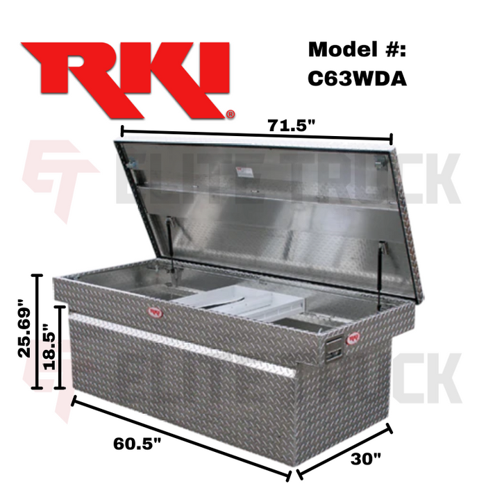 RKI Crossover Truck Tool Box Wide Deep C-Series Aluminum Model C63WDA