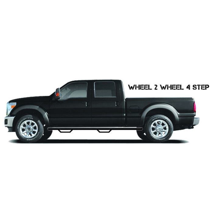 N-Fab Side Steps Cab Length Textured Black Steel Model D1980CC-TX