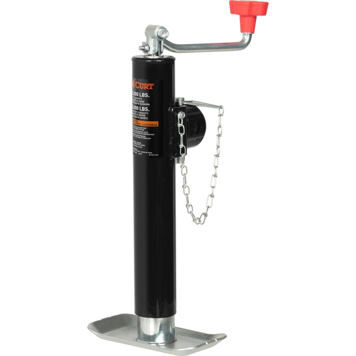 CURT Weld-On Pipe-Mount Swivel Trailer Tongue Jack, 5,000 lbs. Support Capacity, 10-3/4 Inches Vertical Travel Model 25006