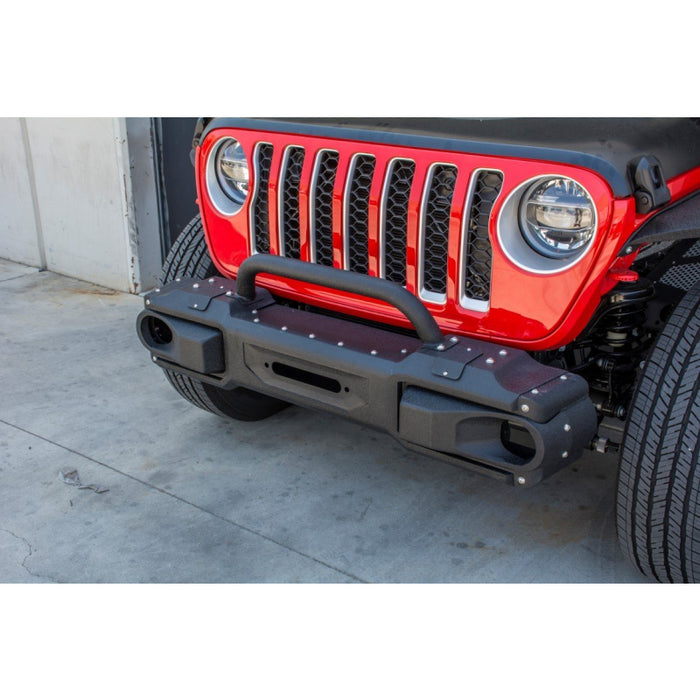 DV8 Offroad 2018-2025 Jeep Wrangler JL JLU Gladiator JT Front Bumper With Bull Bar Model FBJL-10