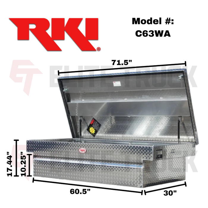 RKI Crossover Truck Tool Box Wide C-Series Aluminum Model C63WA