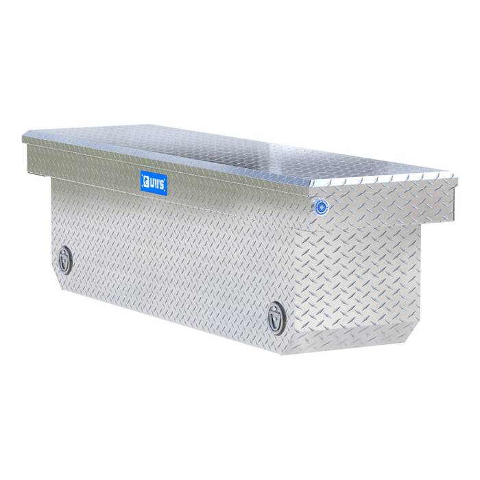UWS  72" Bright Aluminum Deep Angled Push Button Crossover Truck Tool Box Model TBSD-72-A-PB