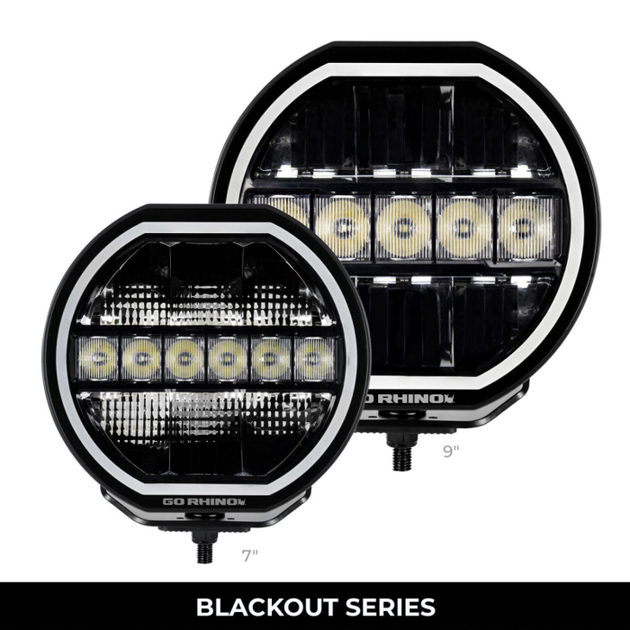 Go Rhino Blackout Series MAXLINE 7" LED Beam with Multi Daytime Running Light Model 751080711CRS