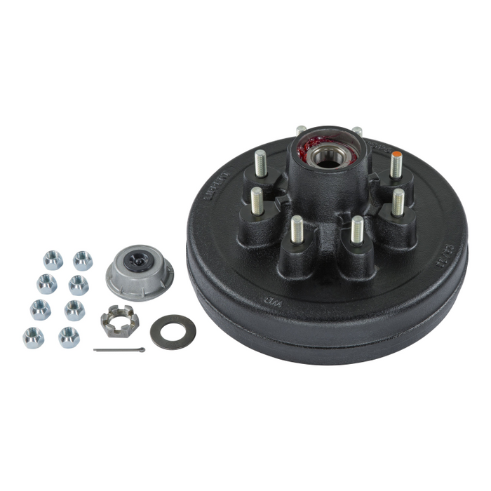 CURT 12" Brake Drum Hub Kit with Installed Bearings - 8 on 6-1/2", 1/2" Studs, 7,000-lb. Axles #2024013260 Model 2024013260